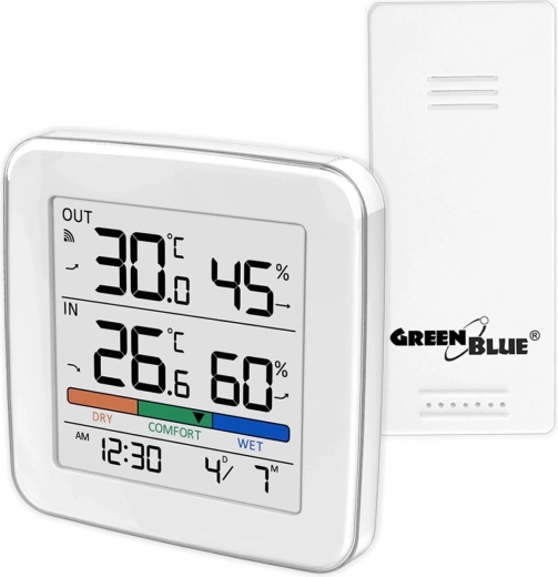 GREENBLUE GB169 Wireless Home Weather Station with Sensor