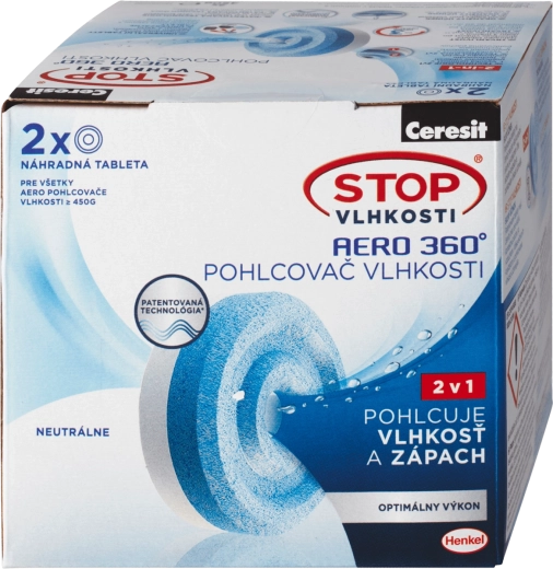 Ceresit Stop Humidity Aero 360° refill tablets 2×450 g, neutral scent
