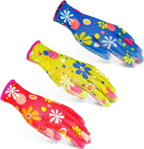 Patterned gardening gloves - 1 piece