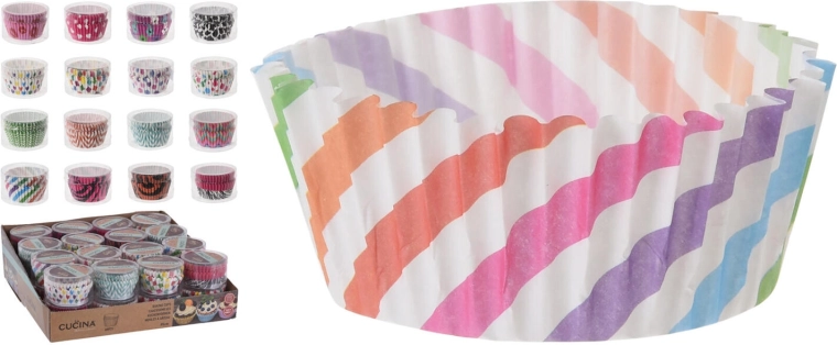 Paper baking cups 5 × 3.5 cm, mix of colors and patterns (60 pcs)