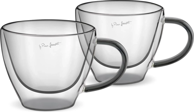 Комплект термочаши за капучино Lamart Vaso, 190 мл, 2 броя, черни