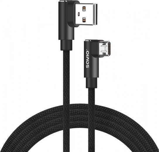 Reversible USB A – Micro USB Cable 2 m with 90° Angle SAVIO