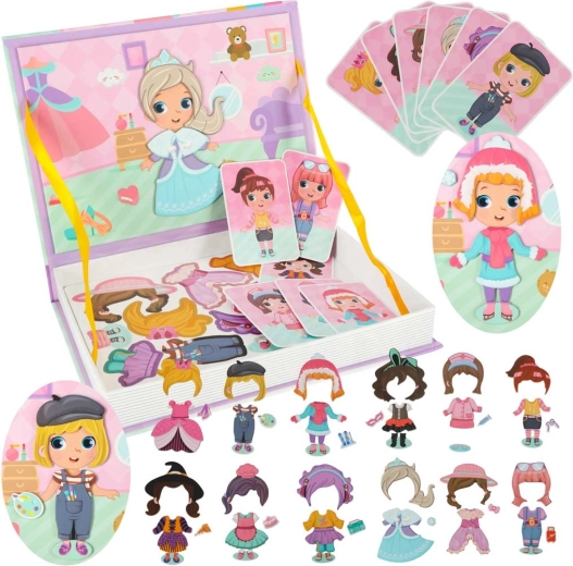 Magnetic Dress-Up Doll Book, 51 Pieces