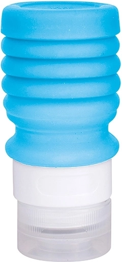 Collapsible silicone travel container for cosmetics