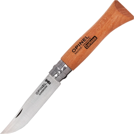 Opinel №6 Carbon – сгъваем джобен нож 7 см, букова дървесина