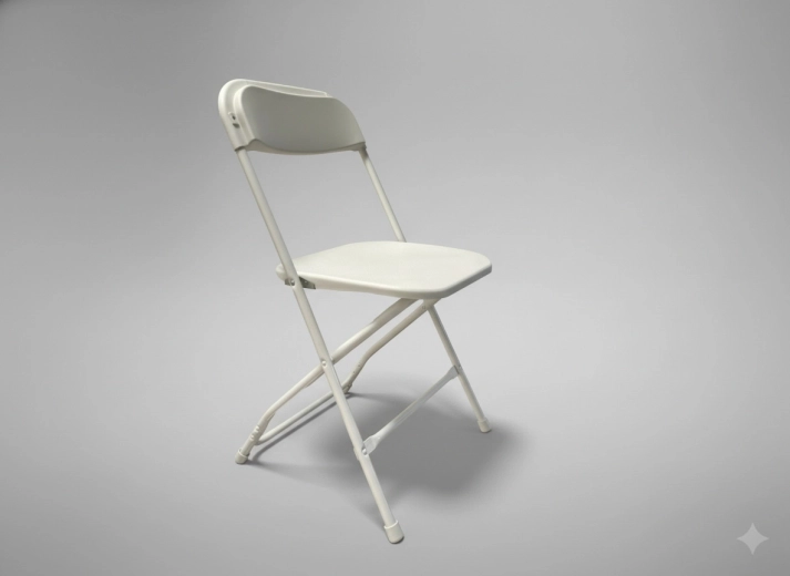 Folding catering chair white