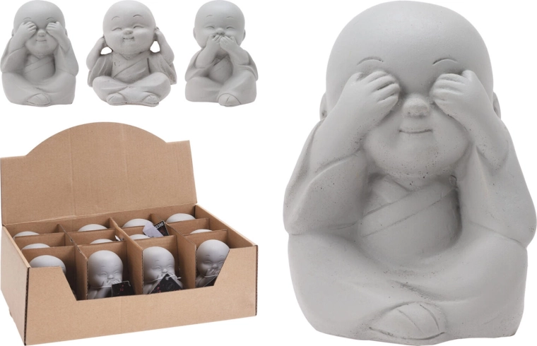 Decorative Buddha figurine made of cement 7.5 × 7 × 8 cm – mix of 3 motifs