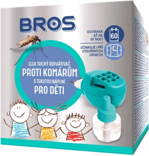 Bros electric mosquito vaporizer with liquid refill for children