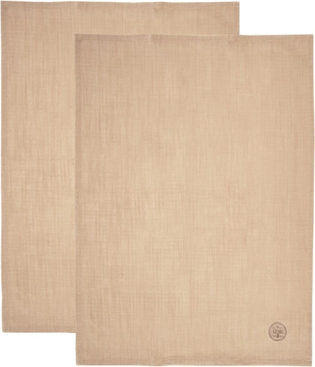 Cotton kitchen towels beige 70 × 50 cm, set of 2