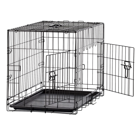 Сгъваема метална кенел клетка за куче, размер L 76 × 45 × 51,5 см