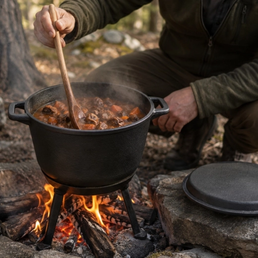 Cast-iron construction for even heat