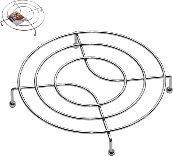 Chrome-plated metal trivet for pots 22 cm