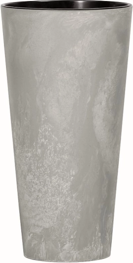Tubus Slim Planter with Concrete Effect, Grey, with Insert