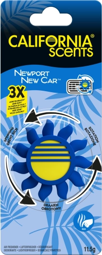 Ароматизатор за кола за вентилационната решетка California Scents Newport New Car – въртящо се слънце