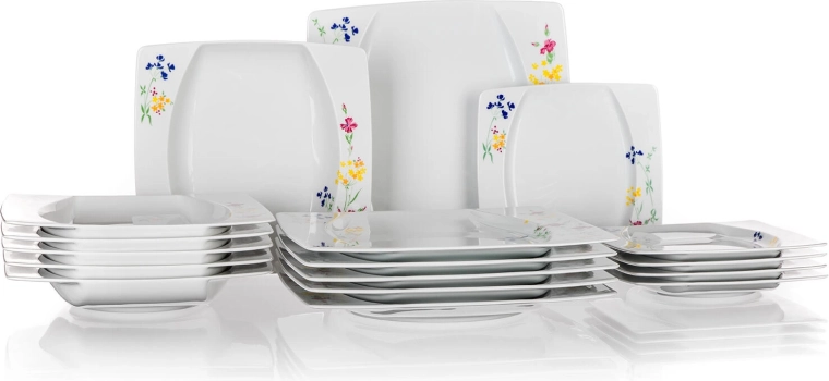 EYE 18-piece square porcelain dinner set