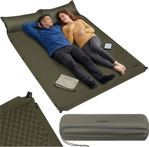 Trizand self-inflating camping mattress 186 × 130 × 3 cm for 2 people