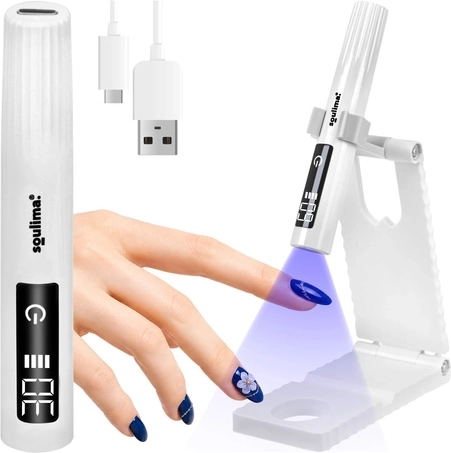 Portable UV/LED Nail Lamp Soulima Mini 3 W with LCD and Stand, USB-C
