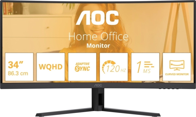 AOC 34" curved ultrawide monitor WQHD 120 Hz