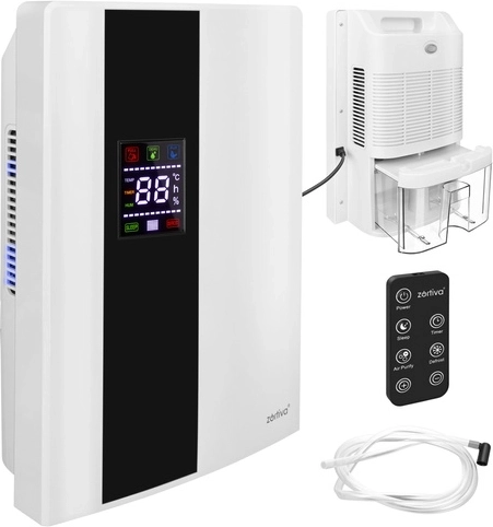 Zortiva 90 W air dehumidifier with humidistat, timer and remote control