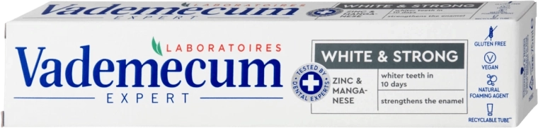 Vademecum Expert White & Strong избелваща паста за зъби 75 ml