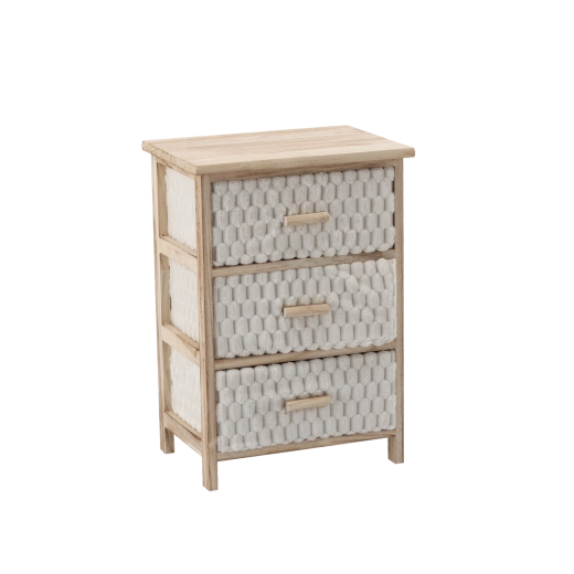 Комод с 3 текстилни чекмеджета 40 × 29 × 58 см