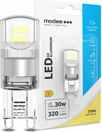 LED bulb G9 2.6 W warm white aluminum MODEE