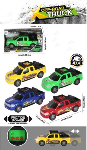 Plastic car with sound and light, green 25 cm