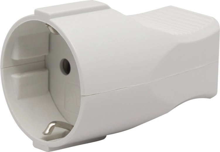 Schuko inline socket with protective contact