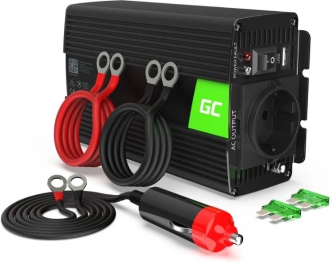 Преобразувател на напрежение 24 V към 230 V 500 W / 1000 W чист синус GREEN CELL