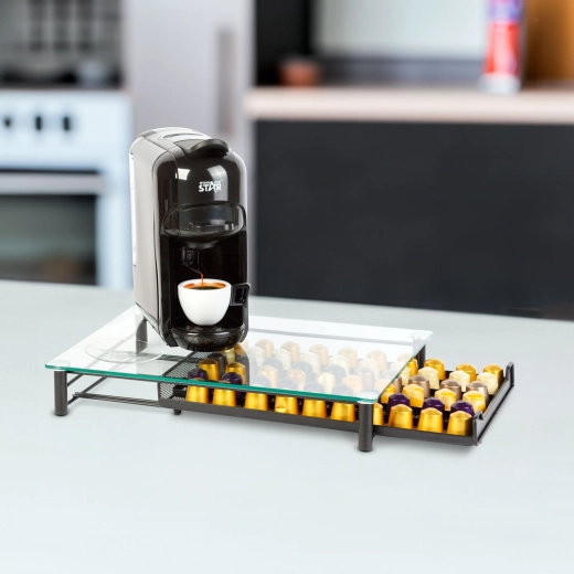 Metal Nespresso Coffee Capsule Holder for 60 Capsules, Black