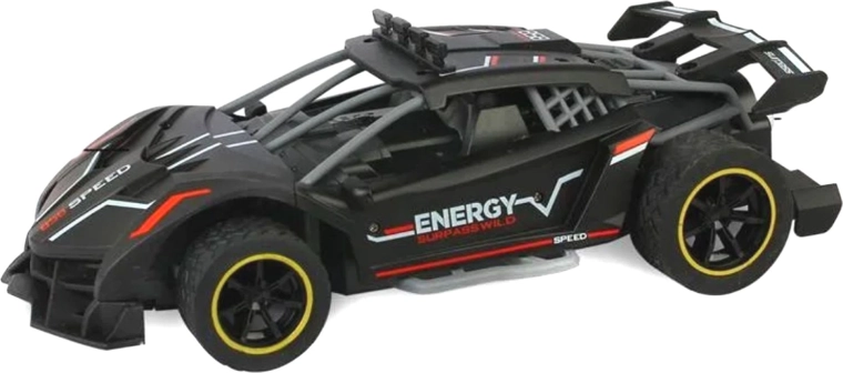 Black remote-controlled sports racing car with smoke effect - 1 piece
