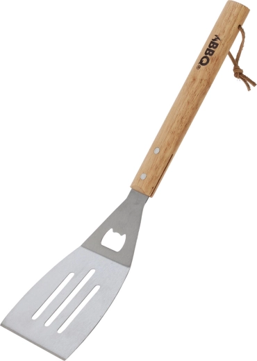 Stainless steel grill spatula 46 cm with wooden handle