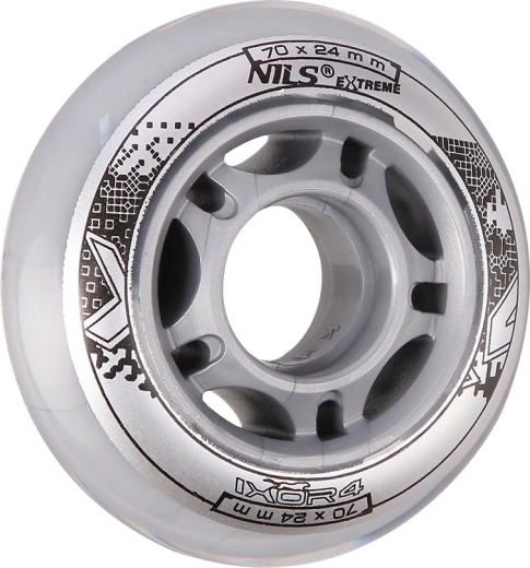 Колелца за инлайн кънки NILS EXTREME PU 70 мм прозрачни (4 бр.)