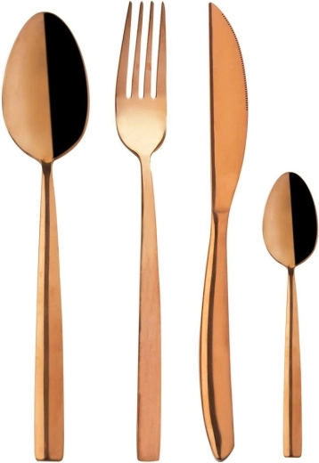 Copper stainless steel cutlery set for 6 people, 24-piece