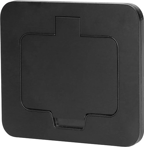 Solight recessed floor socket IP55, matte black, rectangular lid