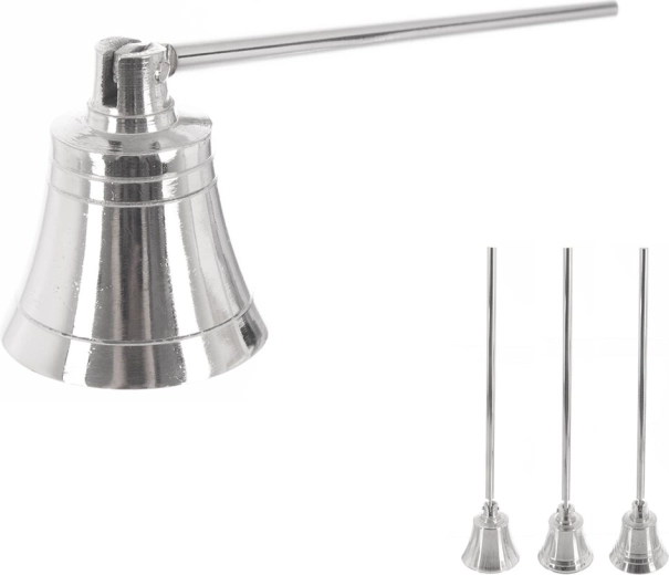Silver metal candle snuffer 24 cm