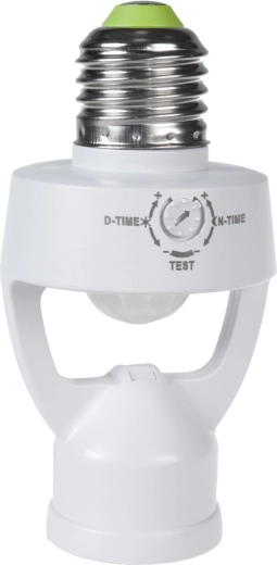 Maclean Energy E27 bulb socket adapter with dusk and motion sensor 360°