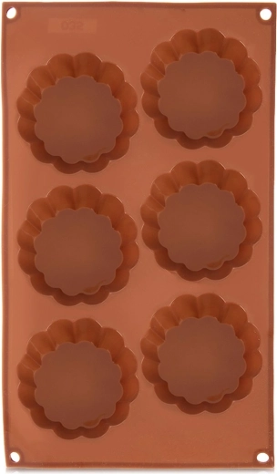 Silicone baking mold, flower shape, brown 30 × 17.5 × 3 cm