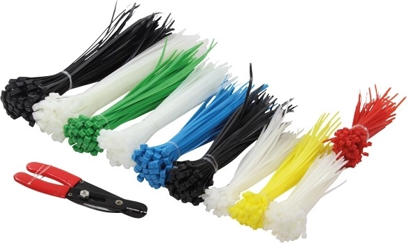 Set of Colored Cable Ties with Cutter 600 pcs