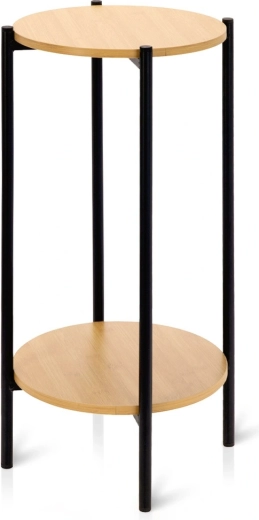 Round metal side table with two shelves 31 × 31 × 61 cm - 1 piece