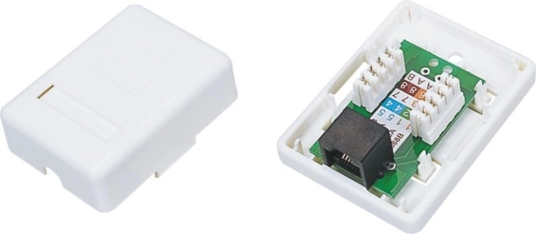 Wall-mounted UTP outlet Cat. 5e 1× RJ45