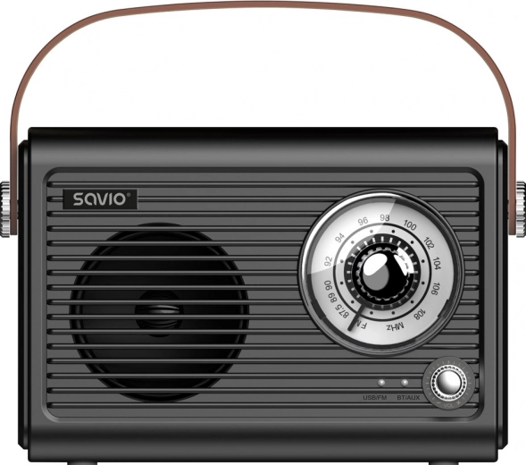 Portable retro radio with bluetooth, fm and usb‑c savio rs‑101