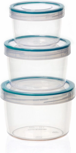 Set of Round Food Containers with Seal, 3 pcs