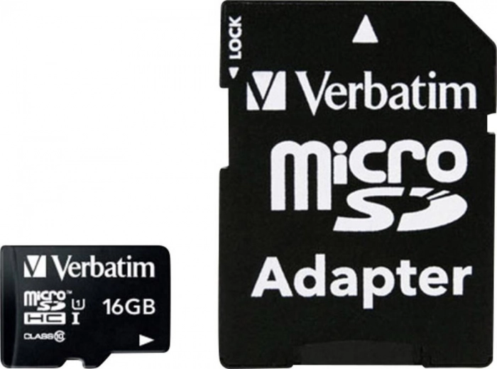 Карта памет Verbatim 16GB microSDHC UHS-I с адаптер
