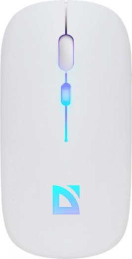 Безжична тиха мишка DEFENDER Touch, bluetooth + 2,4 ghz, rgb, бяла