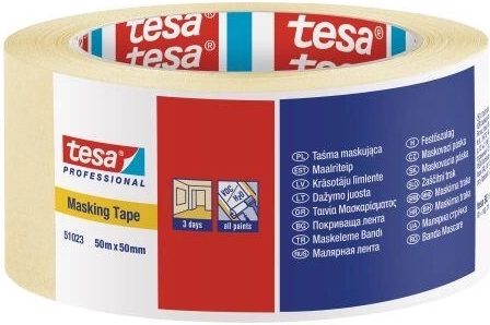 Crepe masking tape 50 mm × 50 m yellow Tesa
