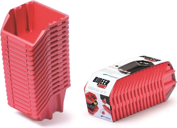Комплект кутии за съхранение 16 бр. BINEER Short 234 × 77 × 92 mm – червен