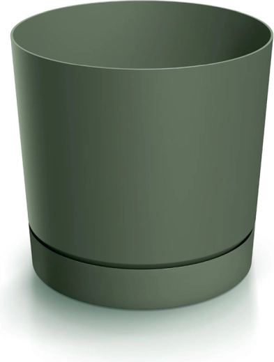Flowerpot with Saucer TUBO P 10.8 cm dark green
