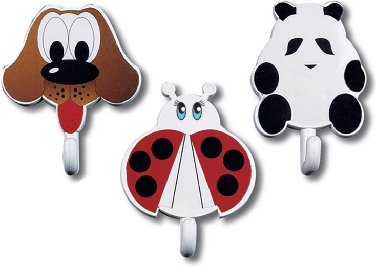 Self-adhesive kids’ hooks – mix of animal designs, 2 pcs