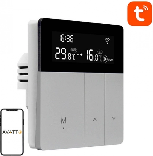 Интелигентен термостат за подгряване на вода AVATTO с Wi‑Fi и TUYA